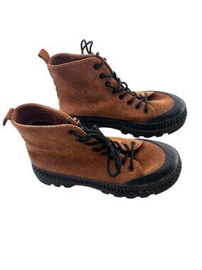 New Lady Comfort Brown Suede Ankle Boots With Black Rubber Soles